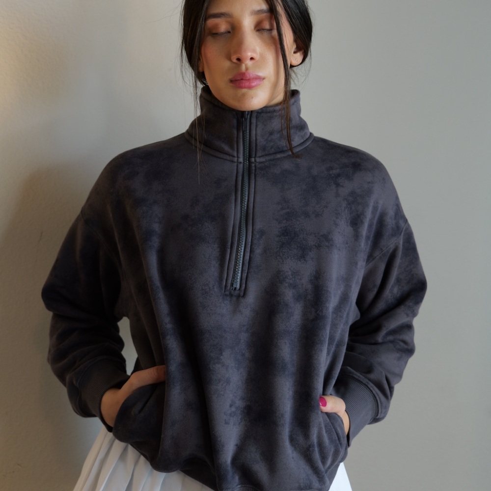 Fabletics Men's Dark Gray Zip-Up Sweater